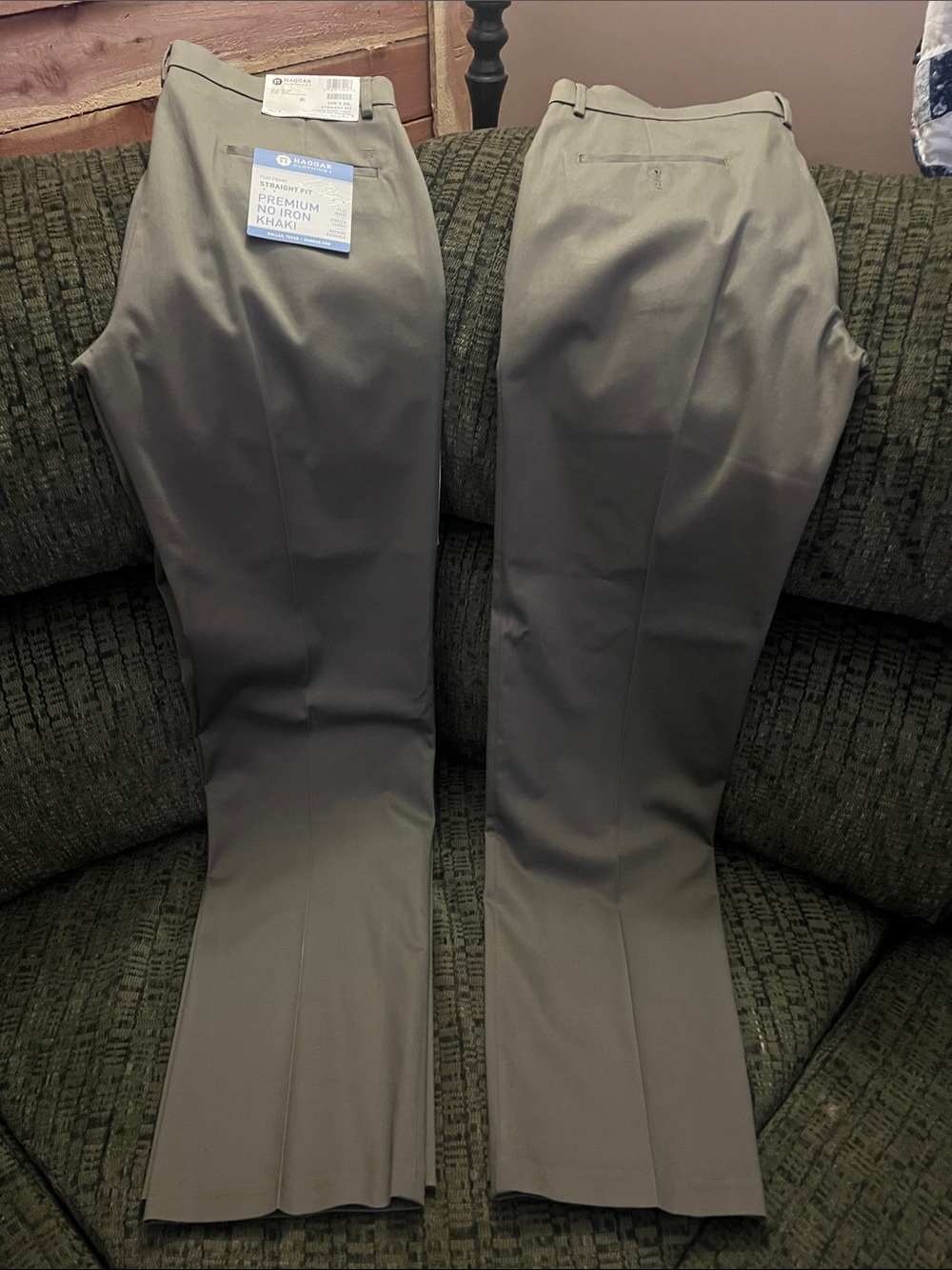 Haggar Straight Fit Premium No Iron Khaki Pants - Color:Toast